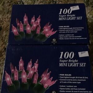 100 Super Bright Mini Light Set - Pink